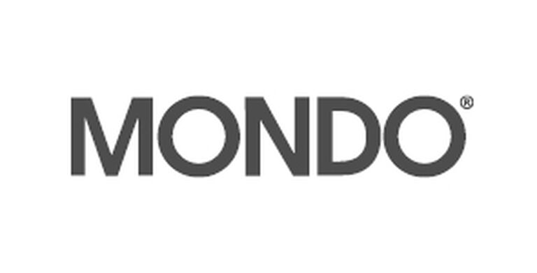 Weißes Bild mit Schriftzug "Mondo"